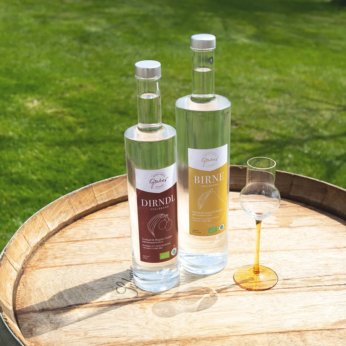 Bio-Edelbrände Sorte Dirndl und Birne